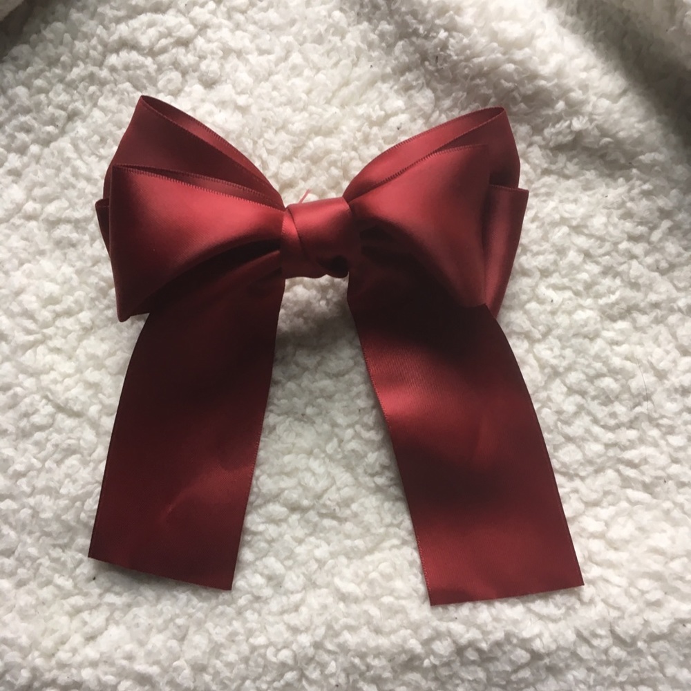 Red Satin Ribbon Hair Bow